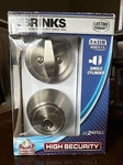 Brinks Single Cylinder Deadbolt Keyed Entry Satin Nickel Model 2717-119 Lock. Fixed Price $13.00.
