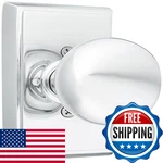 Emtek Providence Door Set Round Brass Knobs Privacy In Polished Chrome.. Fixed Price $232.67.
