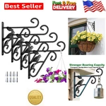 4 Pack 10-INCH Rust-resistant Wrought Iron Hanging Plant Brackets For Home. Fixed Price $34.19.