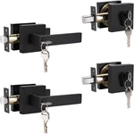 2 Pack Flat Black Square Entry Levers Locksets And Double Cylinder Deadbolts Com. Fixed Price $120.99.