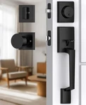 Front Door Handle Deadbolt Set, Matte Black Lock With Mode.... Fixed Price $67.27.
