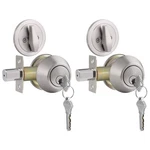 Gobrico 2 Keyed Alike Single Cylinder Deadbolts Door Locks, Satin Nickel. Fixed Price $45.99.
