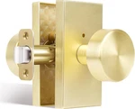 Hiemey Satin Brass Privacy Door Knob Modern Style, Open Box. Fixed Price $24.99.