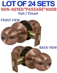 Wholesale Lot - Door Lock Sets Handle Knob Entry Passage Privacy Antique Copper. Fixed Price $235.36.