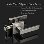 4 Probrico Square Rosette Passage Door Lever Handle Hall/closet Satin Nickel. Fixed Price $64.00.