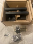Emtek 5212HLOUS19RH Helios Privacy Door Lever Set, Modern Rose - Flat Black. Fixed Price $80.00.