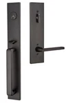 Emtek 4819HLOLHUS19 Lausanne Single Cylinder Keyed Entry Handleset Black (read). Fixed Price $280.00.