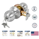 Keyed Entry Door Knob With Lock And Key, Exterior Interior For Bed. Fixed Price $18.26.