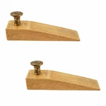 Wooden Door Wedge Solid Mango Finish With Brass Knob Pack 2 Renovators Supply. Fixed Price $41.99.