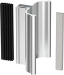 3-3/4" Bright Chrome Frameless Shower Door Handle With Metal Strike. Fixed Price $27.99.