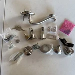 Premium Baldwin Single-cylinder Front Door Handleset Satin Nickel Finish. Fixed Price $129.00.