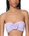 Kate Spade New York X2539 Rosette Bandeau Bra Bikini Top Frosted Violet Size M. Fixed Price $59.20.