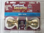 Kwikset Security Bed And Bath Interior Door Knob Gold Finish Round New Nip. Fixed Price $21.96.
