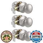 Probrico Classic Flat Ball Style Hall Closet Passage Door Knobs Brushed Nickel. Fixed Price $70.21.