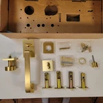 Emtek Handleset Satin Brass 4820ROUUS4 Baden Round Knob Entry Single Cylinder. Fixed Price $199.97.