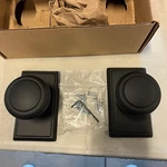 Emtek 8521NWUS19 Dummy, Rectangular Rosette, Norwich Knob, Flat Black. Fixed Price $76.50.