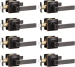 8 Pack Oil Rubbed Bronze Privacy Door Handles - Square Lever Design. Fixed Price $183.99.