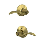 Door Lever Privacy Lock Satin Brass Schlage F40ACC608 Accent Bath. Fixed Price $74.99.