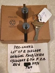 Two Original Schlage Knob/lever Cylinders 6PIN F 26D Pre-owned K.a. With Keys. Fixed Price $22.00.