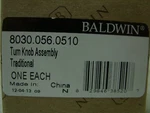 Baldwin Hardware Turn Piece Knob For Deadbolt Lock 8030-056-0510 *nos*. Fixed Price $24.99.