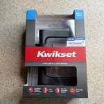 Kwikset Privacy Door Handle W/ Lock, Tripoli Matte Black, Microban. Fixed Price $40.00.