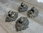 4 Cast Iron Lion Head Decor Piece Ornament Door Entry Way Good Luck Black & Gold. Fixed Price $24.99.