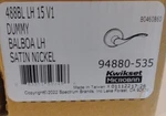 20 - Kwikset Left Hand Balboa Single Dummy Lock Satin Nickel 488BL Lh 15V1 94880. Fixed Price $11.00.