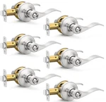Sopoby 6 Door Handles Privacy Levers, Pack, Satin Nickel Finish. Fixed Price $87.99.