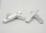 Lot Of 4 Siro Designs Shiny Chrome Modern Blocky Cabinet Drawer Knobs 3.5" Long. Fixed Price $16.96.