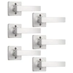 Gobekor 6 Pack Half Dummy Lever Door Handles Brushed Nickel Straight. Fixed Price $68.72.
