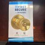 First Secure By Schlage Hawkins Bright Brass Bed & Bath Door Knob. Fixed Price $10.99.
