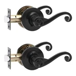 Voraus 2 Pack Matte Black Privacy Interior Door Handles Turn Lock Bathroom Beds. Fixed Price $62.63.