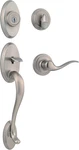 Kwikset Shelburne Front Entry Lock Tustin Lever Satin Nickel 98001-107. Fixed Price $97.99.