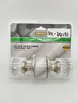 New Defiant 2 In. Satin Nickel Victorian Glass Door Knob & Latch Passage Set. Fixed Price $21.99.