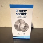 Schlage First Secure Bed & Bath Door Knob Lockset Satin Silver Metal. Fixed Price $12.99.
