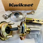 Kwikset Kingston Storeroom Lever Smartkey Satin Chrome Round Rose. Fixed Price $44.99.