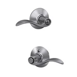 Door Lever Privacy Lock Satin Chrome Accent Schlage F40ACC626 Bath. Fixed Price $59.99.