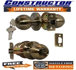 Constructor Chronos Entry (keyed) Door Lockset Knob Handle Antique Bronze Finish. Fixed Price $13.98.
