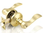 Gobrico Wave Style Privacy Door Levers In Polished Brass/bedroom And Bathroom Ha. Fixed Price $18.50.