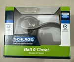 Schlage Accent Hall & Closet Handle F10 V 619 Satin Nickel Camelot Trim. Fixed Price $23.99.