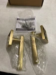 Emtek 5050FRLUS4RH Satin Brass Dummy Door Lever Set, Square Rose, Urban Modern. Fixed Price $148.99.