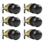 Razcc 6-PACK Matte Black Passage Door Knobs Non-locking Interior Round Handles. Fixed Price $52.78.