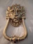 Signature Hardware- Solid Brass 'lion's Head' Door Knocker. Fixed Price $90.00.