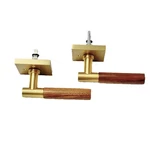 Sure-loc AP102-SQ Sb+wn Aspra Privacy Rosette, Satin Brass, Walnut Grip. Fixed Price $25.90.