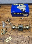Schlage Passage Latch Door Lock F10 Orb 605 Round Bright Brass New. Fixed Price $14.99.