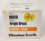 Master Lock Dummy Knob / Door - Bright Brass Nos. Fixed Price $6.99.