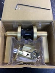 Kwikset 740HFLRDT-4S Halifax Single-cyl Keyed Lever, Round Rose, Satin Brass. Fixed Price $56.99.