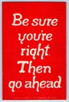C1910'S Quote Be Sure You're Right Then Go Ahead Somerville Ma Antique Postcard. Fixed Price $9.72.