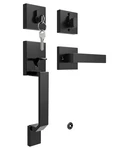 Tinewa Black Square Front Door Handle With Classic Lever Single Cylinde. Fixed Price $60.00.