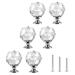6PCS Clear Crystal Glass Knobs Diamond Wardrobe ROUND-6PACK. Fixed Price $19.63.